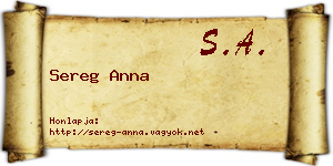 Sereg Anna névjegykártya